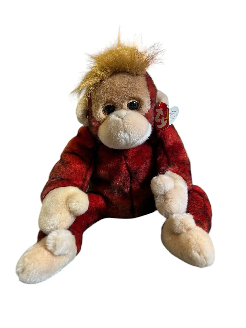 Vintage Ty The Beanie Buddies Schweetheart the Orangutan 1999 Retired Plush